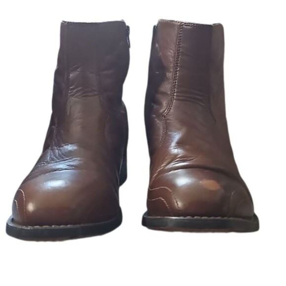 Laredo Leather Boots Sz 11 Classic Brown Western Boots Zip Closure Cowboy Rodeo - Picture 5 of 16